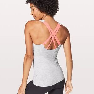 lululemon Stash n' Run Tank in Nimbus Battleship / Light Coral Women's size 4